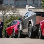 Trump Poses With Teslas In Front Of White House, The Company’s Slumping Stock Climbs