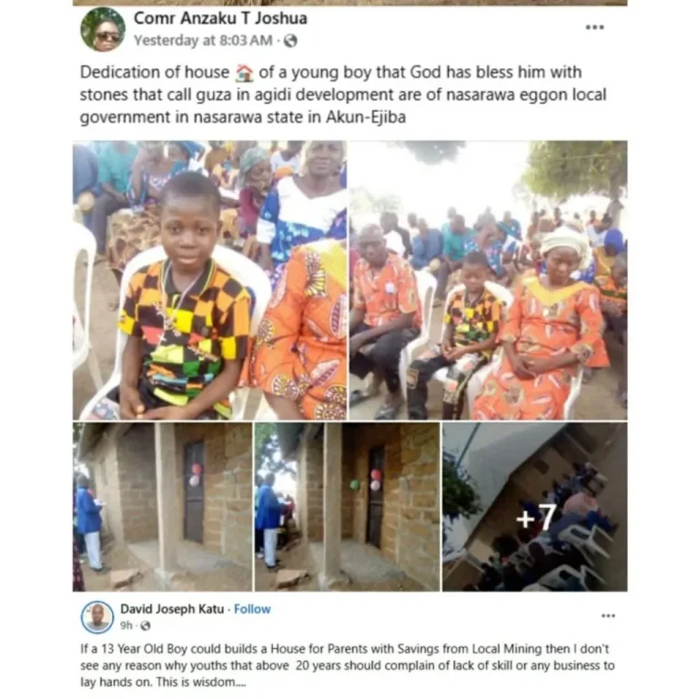 Read more about the article 13-Year-Old Boy Builds House For Parents In Nasarawa State (Photos)