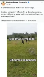 Read more about the article Armed Herders Clash With Security Forces In Yenagoa Forest (Video)
