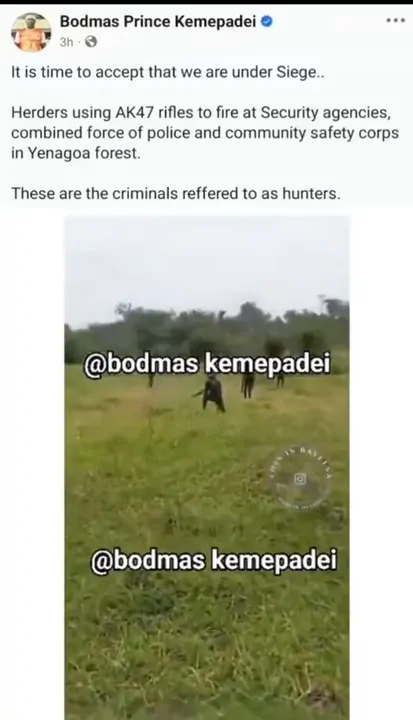 You are currently viewing Armed Herders Clash With Security Forces In Yenagoa Forest (Video)