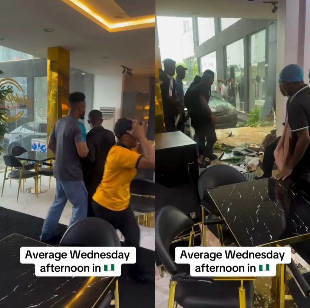 Read more about the article Moment Car Crashes Into Restaurant In Lagos (Video)