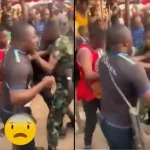 Drama Unfolds As Policeman And Soldier Clash At Busy Market