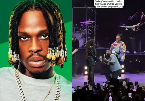 You are currently viewing Fan Proposes To Girlfriend On Stage During Fireboy’s Concert