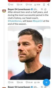 Read more about the article Xabi Alonso Leaves Bayern Leverkuson To Join Real Madrid