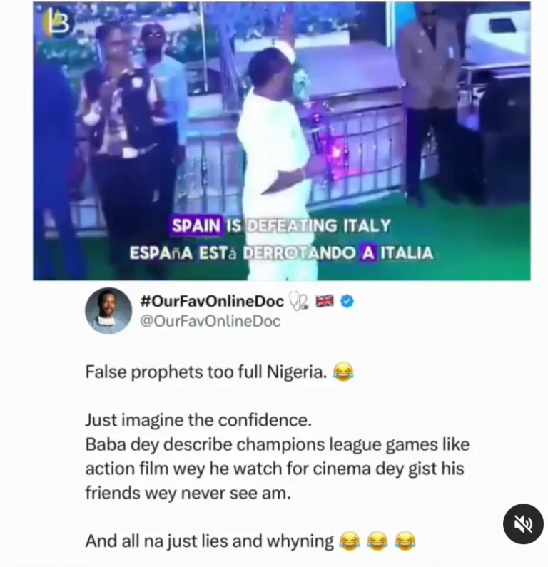 Read more about the article Nigerian Doctor Mocks False Champions League Prediction By Nigerian Prophet On X