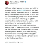 Read more about the article Ondo State Police Officer Accused Of Sexually Assaulting His 23-Years-Old Daughter Since She Was 10