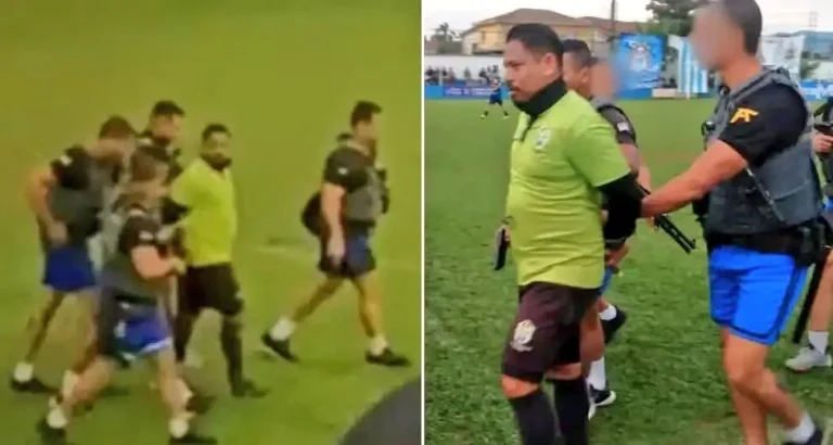 Read more about the article Football Referee Arrested During Match As Cops Storm Pitch In Bulletproof Vests 