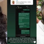 Tbaj Calls Out BrightO For Withholding ₦1M Meant For Her Since 2022
