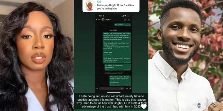 Read more about the article Tbaj Calls Out BrightO For Withholding ₦1M Meant For Her Since 2022