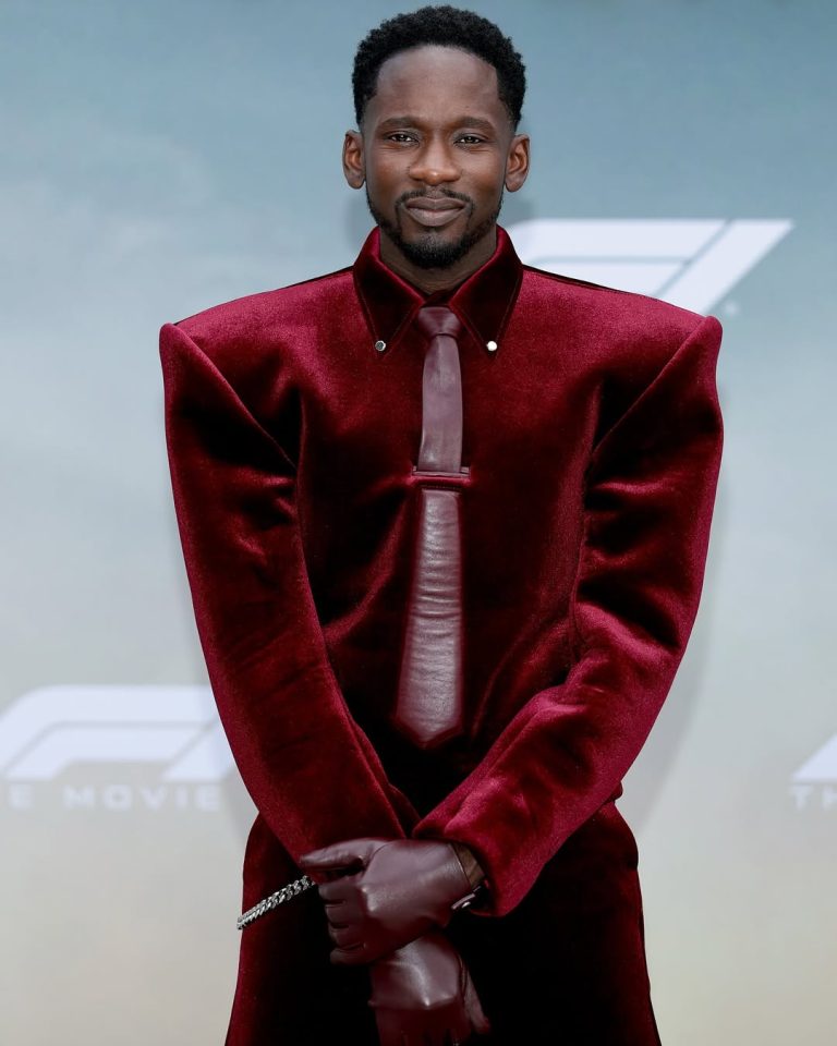 Read more about the article Mr Eazi In Burgundy Velvet Is The Whole Moment At The “F1: The Movie” Premiere