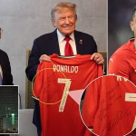 Read more about the article Cristiano Ronaldo Gifts President Trump Signed Jersey With A “Special Message”
