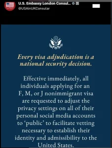 Read more about the article US Tightens Visa Rules: What You Post Can Now Deny You Entry