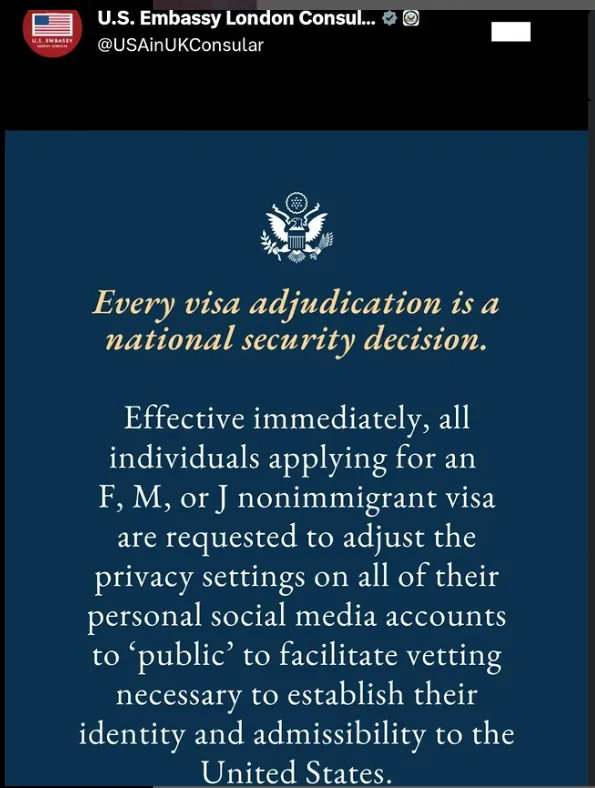 Read more about the article US Tightens Visa Rules: What You Post Can Now Deny You Entry
