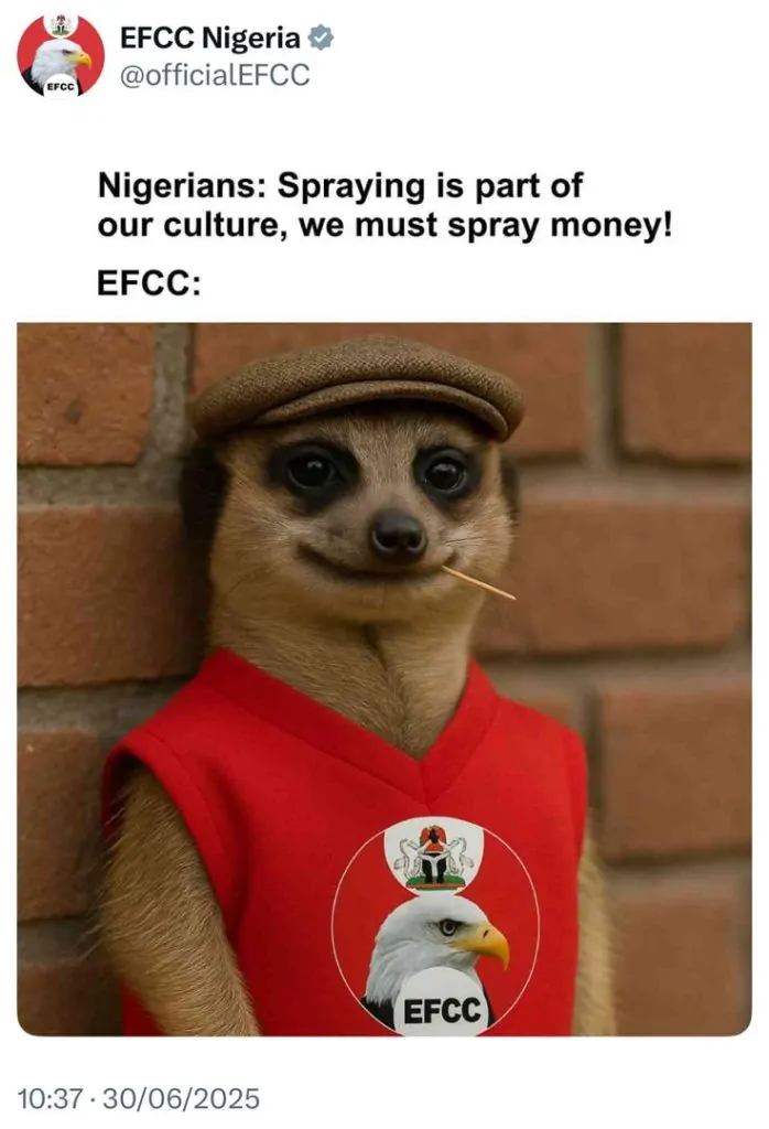 You are currently viewing Naira Spraying: EFCC Sends Gentle Reminder To Nigerians
