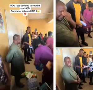 Read more about the article Polytechnic Lecturer Gets Emotional After His Students Surprised Him With Gifts