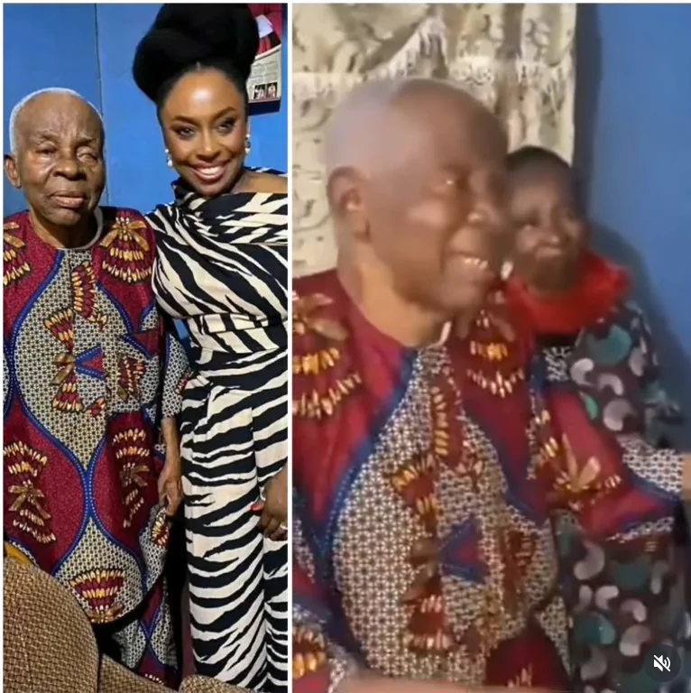 You are currently viewing Heartwarming Moment Chimamanda Ngozi Adichie Visited Her former Kindergarten Teacher In Nsukka