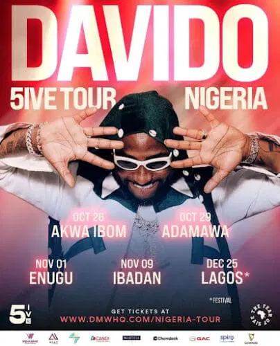 You are currently viewing Davido Announces 5IVE Tour In Nigeria