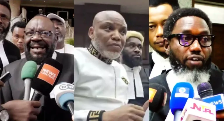 Read more about the article Drama In Court As Nnamdi Kanu Sacks His Lawyers, Opts To Defend Himself