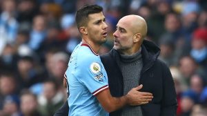 Read more about the article Rodri Ruled Out Of Everton Clash, Guardiola Eyes ‘Unfinished Business’ At Man City