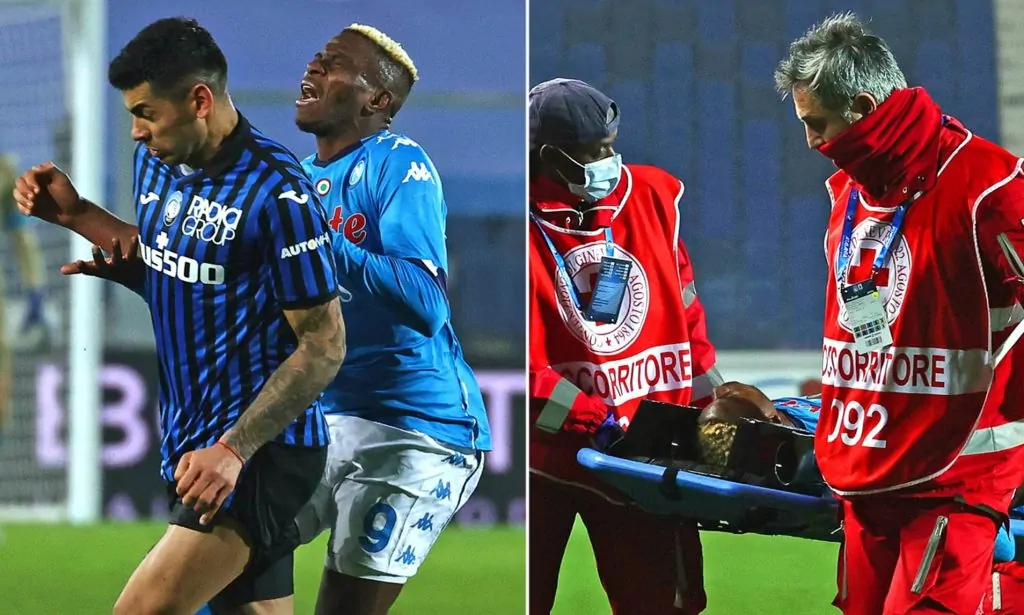 Read more about the article I Now Only Eat On The Right Side of My Face – Osimhen Opens Up On Freak Accident At Napoli
