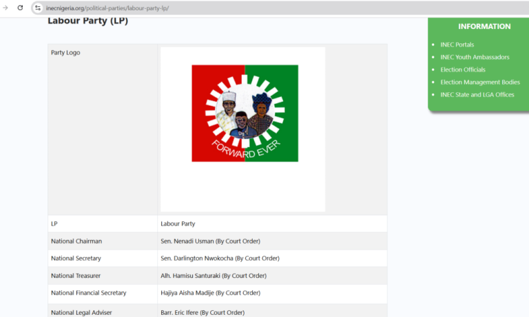 Read more about the article INEC Rcognises Nenadi Usman-Led Labour Party After Court Order