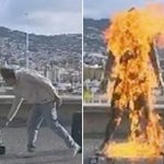 Man Films Himself Setting Fire To Cristiano Ronaldo’s Statue In Portugal (Video)
