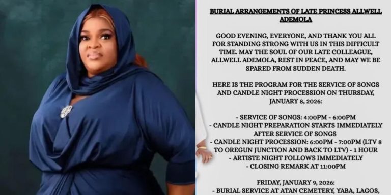 Read more about the article Allwell Ademola: Family Releases Burial Arrangements For Late Actress