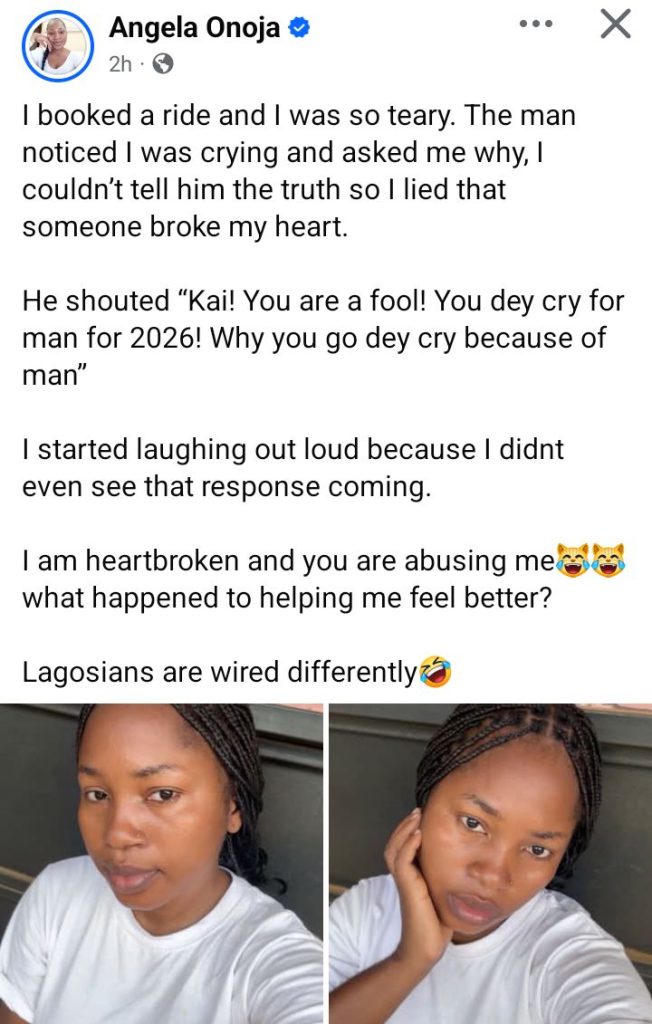 Read more about the article He Called Me A Fool For Crying Over A Man – Nigerian Lady Reveals The Unexpected Response From A Driver After She Told Him Someone Broke Her Heart