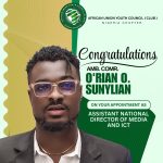 Read more about the article Press Release: Congratulations To Amb. Comr. O’rian O. Sunylian On His Appointment As Assitant National Direction Of Media And ICT AUYC Nigeria