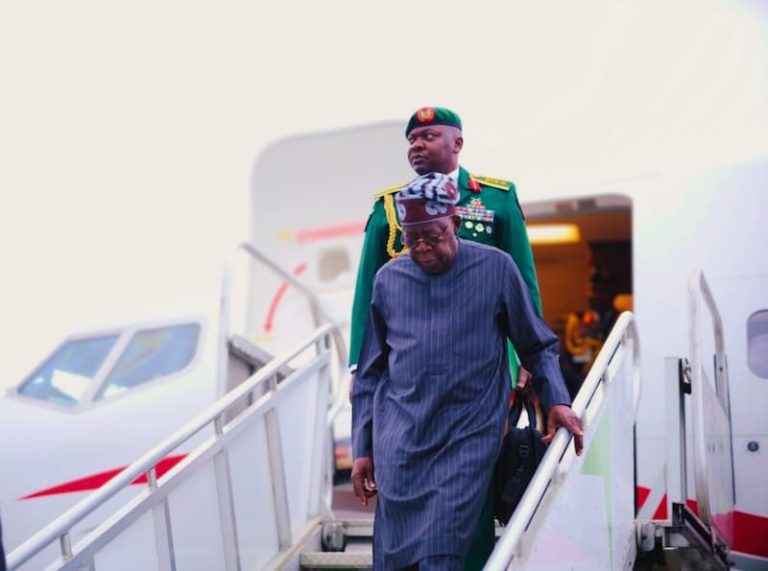 Read more about the article Tinubu Arrives Lagos For Easter Celebrations, To Visit Ogun, and Bayelsa States